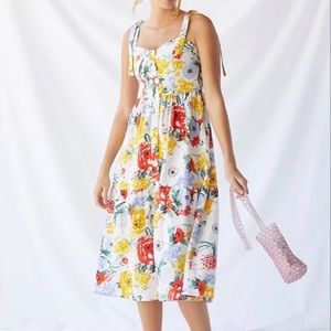 UO Positano Tie-Shoulder Midi Dress - Urban Outfitters